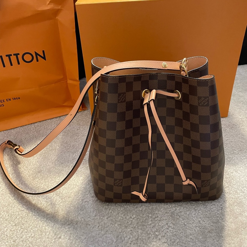 Louis Vuitton Brown and Tan Bucket Bag